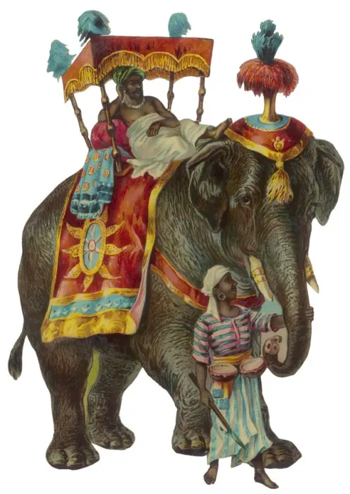 Framed Print : Elephant and Rider Print Framed Print : Elephant and Rider Print