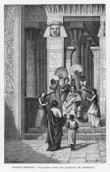 Framed Print : Print of Euclid presenting Elements of Geometry to Ptolemy Soter Framed Print : Print of Euclid presenting Elements of Geometry to Ptolemy Soter