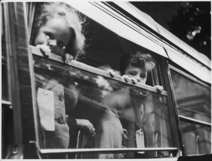 Framed Print : Evacuees on a Train Print Framed Print : Evacuees on a Train Print