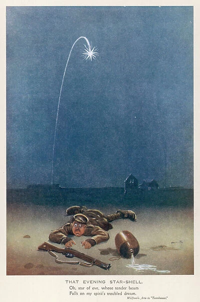 That Evening Star-Shell, by Bruce Bairnsfather