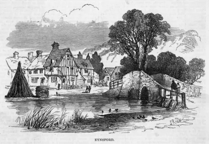 Framed Print : Eynsford, Kent - Vintage Print Framed Print : Eynsford, Kent - Vintage Print