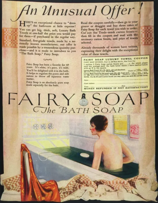 Framed Print : Fairy Soap Print - A Lady in the Bath