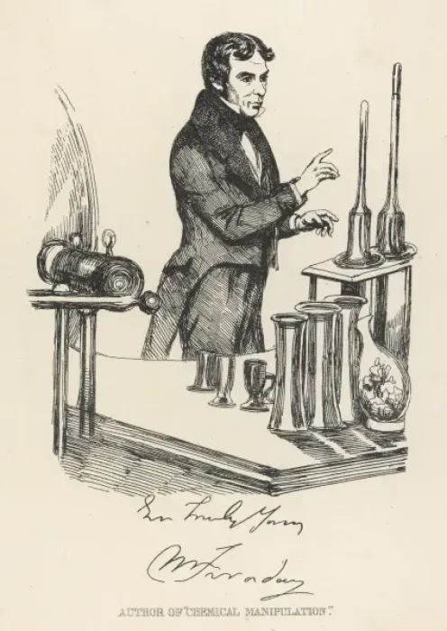 Framed Print : Michael Faraday Print: A Scientist in His Laboratory Framed Print : Michael Faraday Print: A Scientist in His Laboratory