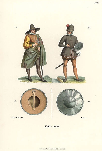 Fashions of French and English men, 16th century