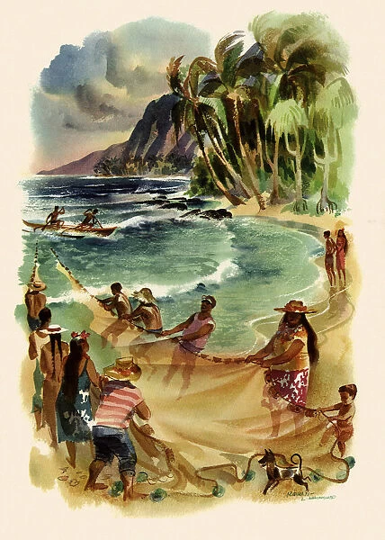 Fishing in Hawaii Date: 1950