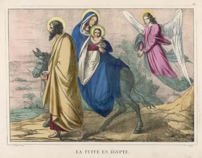 Framed Print : Print of Flight to Egypt, Engraving