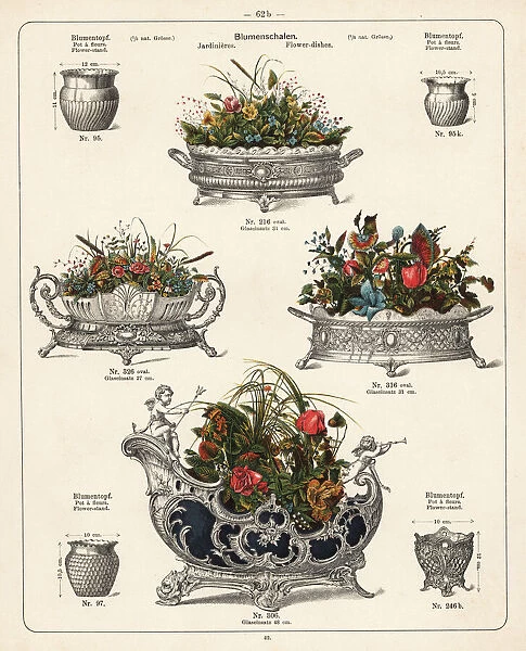 Flower stands, flower dishes, vases and jardinieres