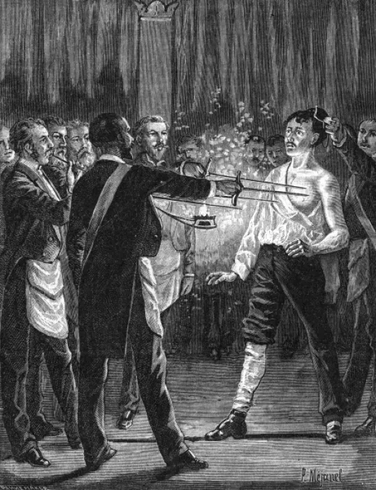 Framed Print : Freemason Initiation Print, 1890s Framed Print : Freemason Initiation Print, 1890s