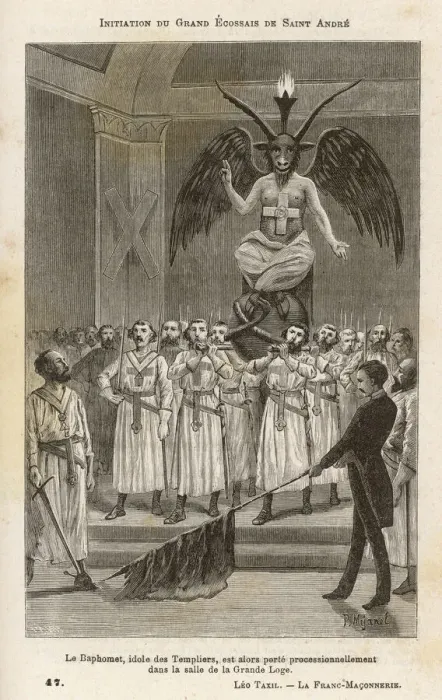 Framed Print : Print of a Freemason procession featuring Baphomet Framed Print : Print of a Freemason procession featuring Baphomet