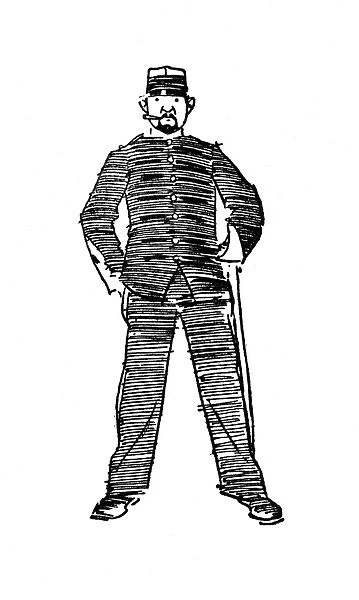 French Gendarme - sketched from life by Phil May