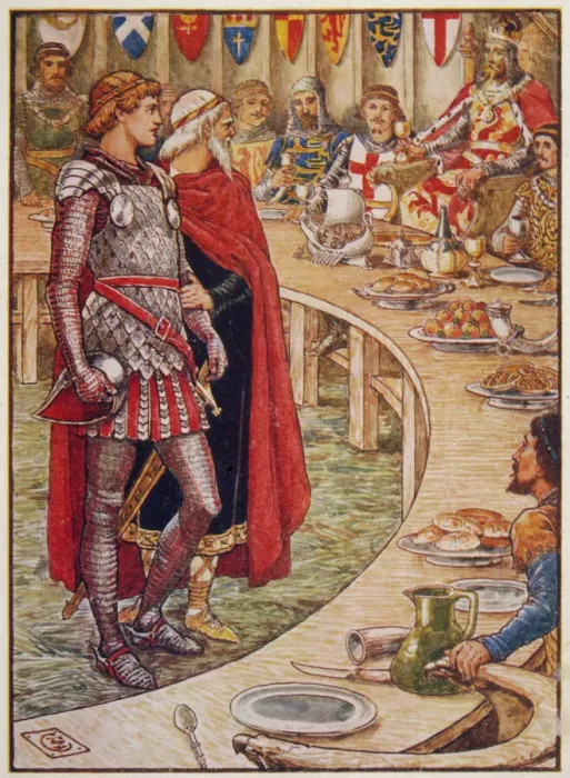 Framed Print : Sir Galahad Introduced to the Round Table Print Framed Print : Sir Galahad Introduced to the Round Table Print