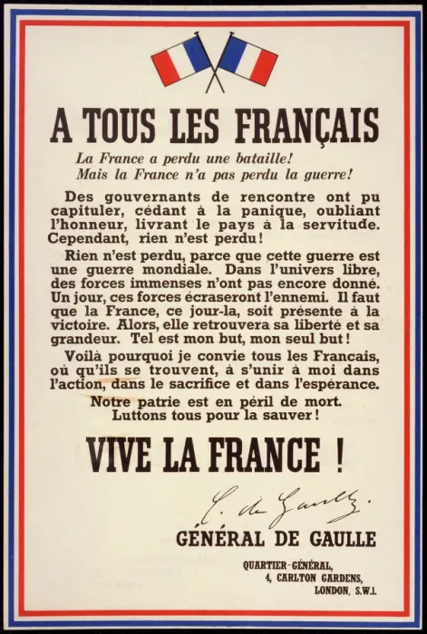 Framed Print : De Gaulle's Call to Resistance Print Framed Print : De Gaulle's Call to Resistance Print