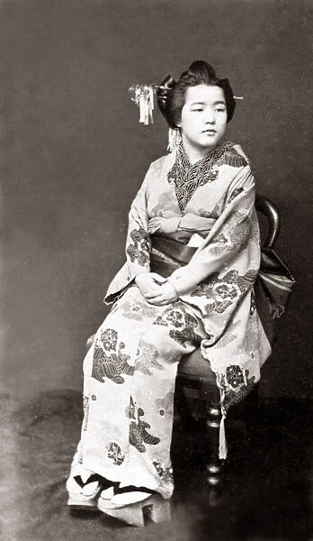 Geisha, Japan, circa 1870s. Date: circa 1870s