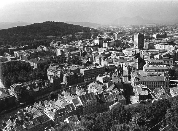 General aerial view of Ljubljana, Slovenia
