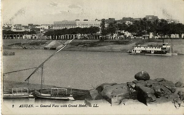 General view with Grand Hotel, Aswan, Egypt