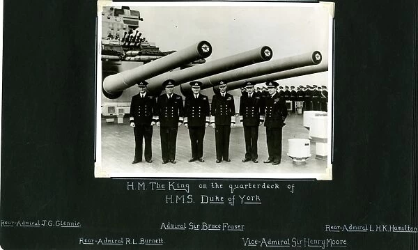 George VI on board HMS Duke of York, Scapa Flow, WW2
