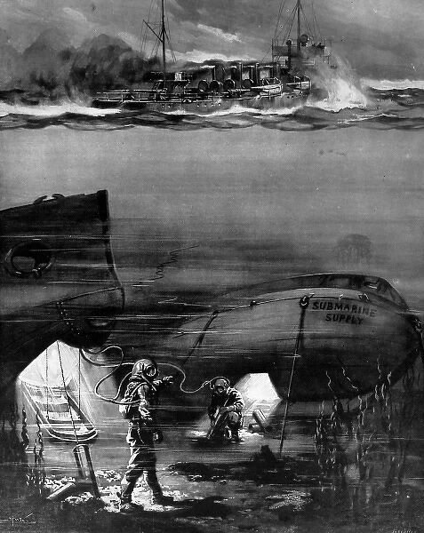 German submarines getting supplies