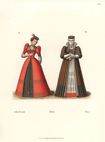 German women in big shoulder pads, 1572