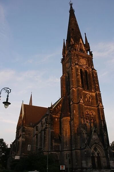 Germany. Berlin. Church at Southern Star Square at sunset. 1