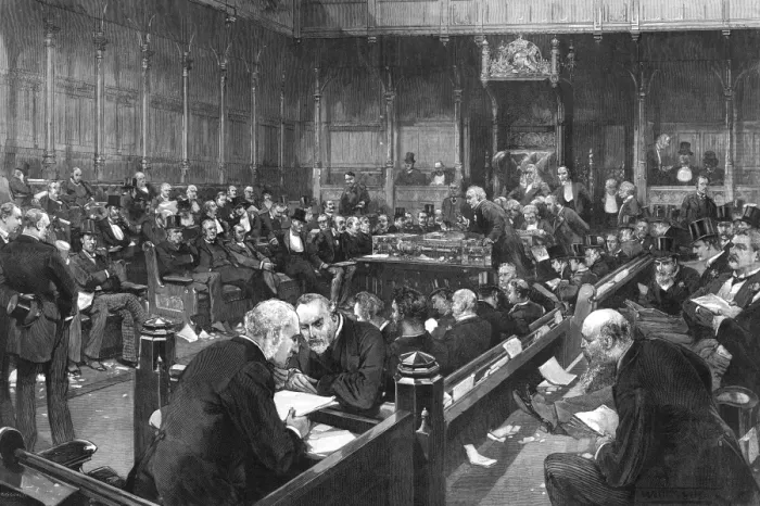 Framed Print : Gladstone Addresses Commons Print 1892 Framed Print : Gladstone Addresses Commons Print 1892