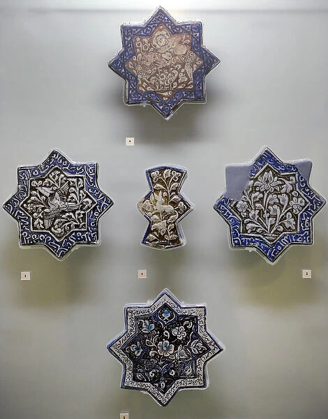 Glazed octagonal tiles. 13th-14th centuries