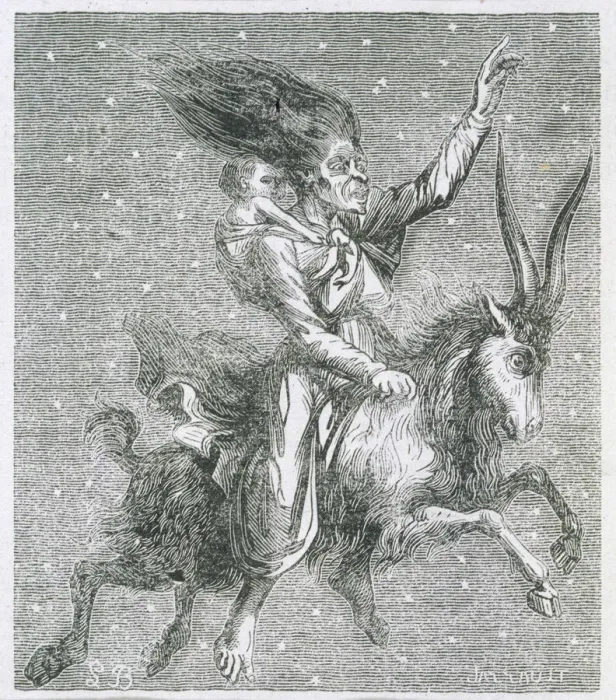 Framed Print : Goat-Borne Witch Print Framed Print : Goat-Borne Witch Print