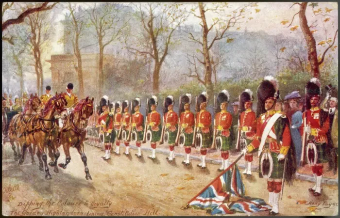 Framed Print : Gordon Highlanders Colour Party Print Framed Print : Gordon Highlanders Colour Party Print