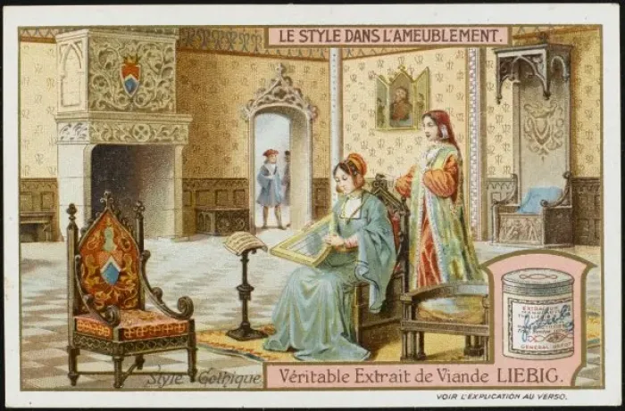 Framed Print : Gothic Medieval Room Print Framed Print : Gothic Medieval Room Print
