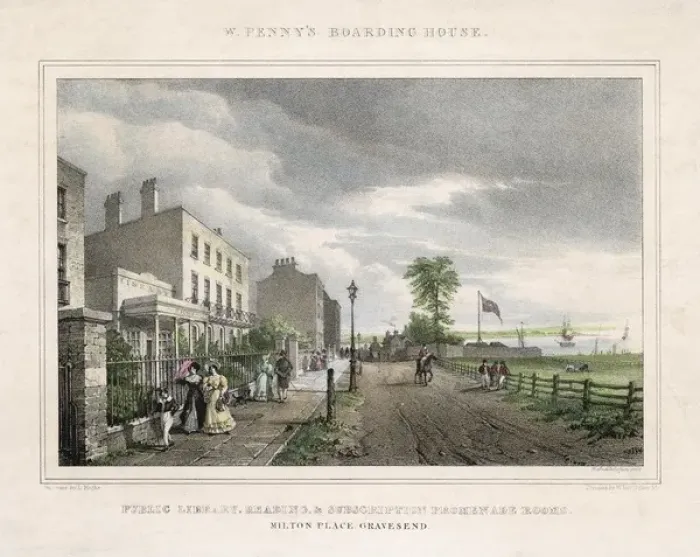 Framed Print : Gravesend Print: Milton Place Public Library and Promenade Rooms Framed Print : Gravesend Print: Milton Place Public Library and Promenade Rooms