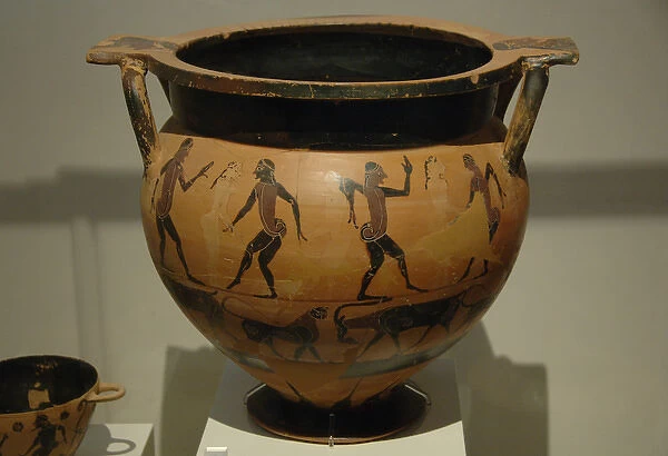 Greek Art. Archaic period. Krater painted with scenes of men