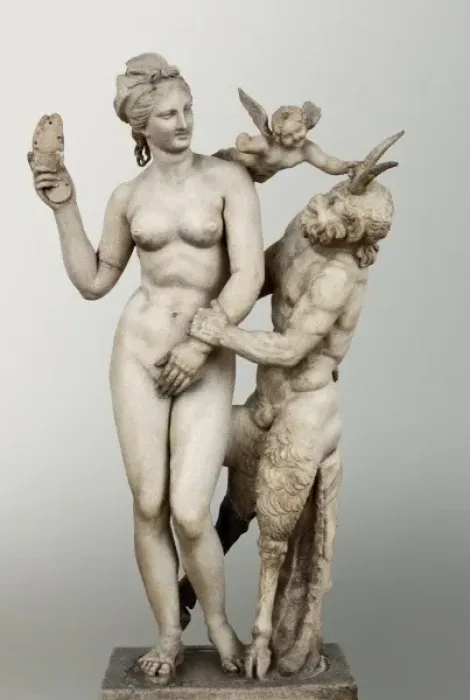 Framed Print : Hellenistic Marble Sculpture Print: Aphrodite and Pan Group Framed Print : Hellenistic Marble Sculpture Print: Aphrodite and Pan Group