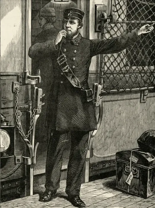Framed Print : Print of a Train Guard circa 1860 Framed Print : Print of a Train Guard circa 1860