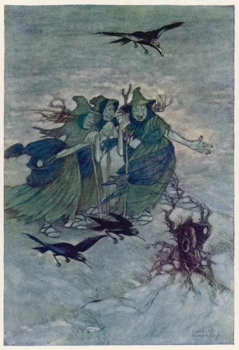 Framed Print : Macbeth Print: Three Witches Scene Framed Print : Macbeth Print: Three Witches Scene