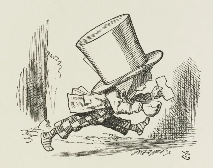 Framed Print : Hatter Running to Tea Print