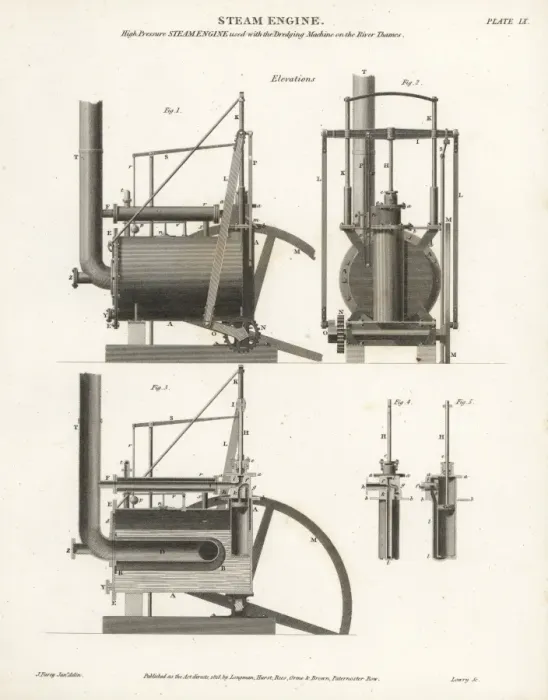 Framed Print : High-Pressure Steam Engine Print, 19th Century Framed Print : High-Pressure Steam Engine Print, 19th Century