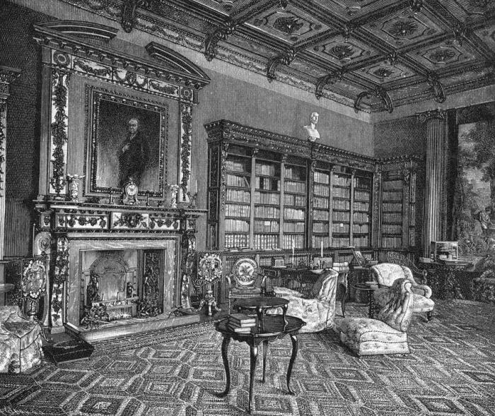 Framed Print : Highclere Castle Library Print, 1889 Framed Print : Highclere Castle Library Print, 1889