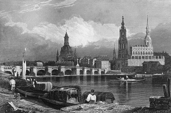 Historical View of Dresden on the Elbe c. 1850