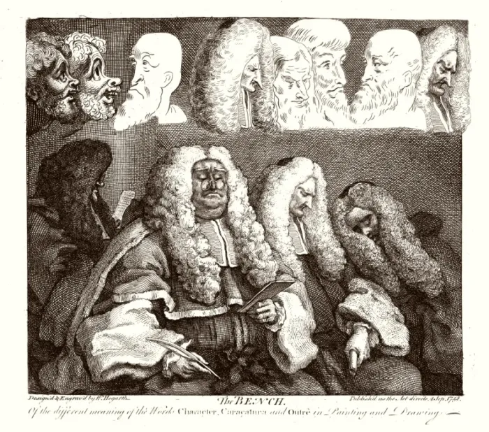 Framed Print : Hogarth Print: Sir John Willes on the Bench Framed Print : Hogarth Print: Sir John Willes on the Bench