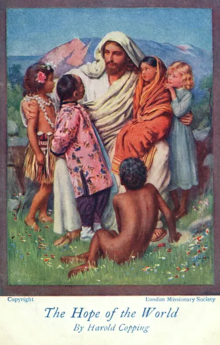 Framed Print : The Hope of the World - Jesus and Children Print circa 1910s