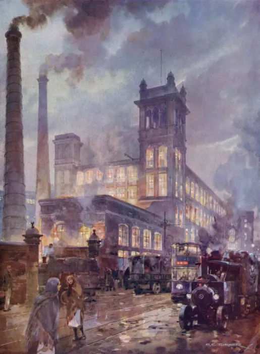 Framed Print : Horrockses Crewdson & Co Print: Factory Scene at Night Framed Print : Horrockses Crewdson & Co Print: Factory Scene at Night