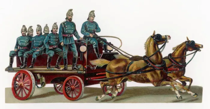 Framed Print : Horse Drawn Fire Engine Print Framed Print : Horse Drawn Fire Engine Print