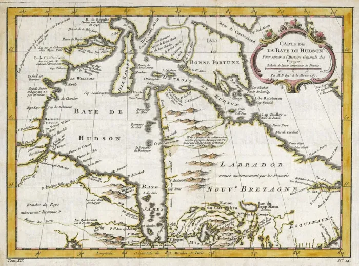 Framed Print : Hudson's Bay Map Print, 1750s Framed Print : Hudson's Bay Map Print, 1750s