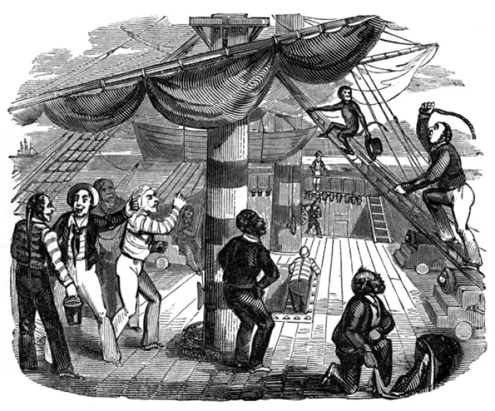 Framed Print : Monkey on Board Ship Print, 1832 Framed Print : Monkey on Board Ship Print, 1832