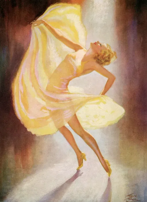 Framed Print : The Dancer Print in Diaphanous Yellow Dress Framed Print : The Dancer Print in Diaphanous Yellow Dress