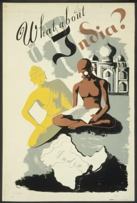 Framed Print : 'What About India?' Print, 1940s Framed Print : 'What About India?' Print, 1940s