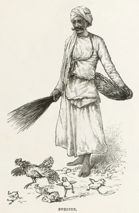 Framed Print : Indian Sweeper Print, Punjab Framed Print : Indian Sweeper Print, Punjab