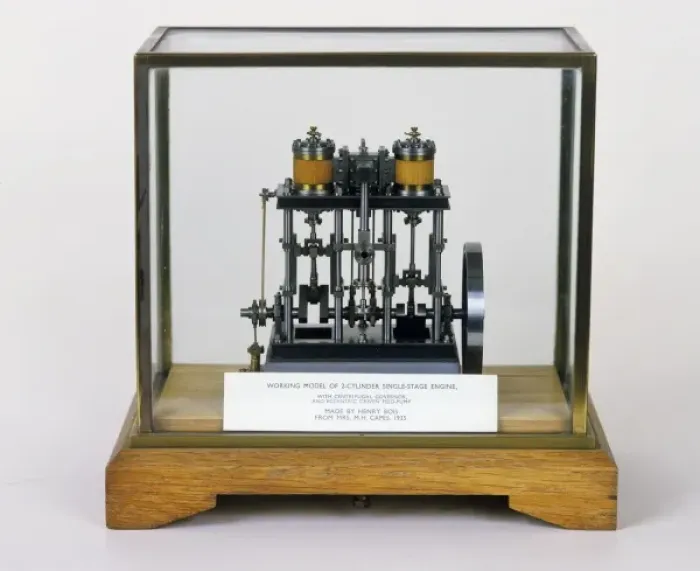 Framed Print : 2-Cylinder Single Stage Engine Working Model Print Framed Print : 2-Cylinder Single Stage Engine Working Model Print