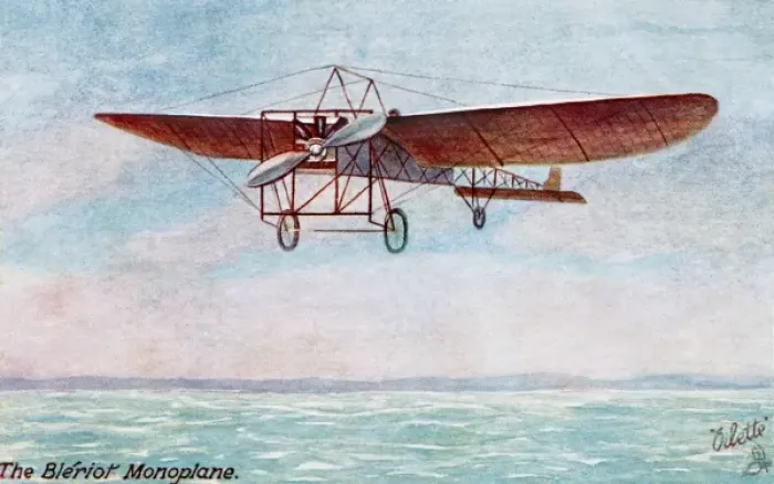 Framed Print : Bleriot Monoplane in Flight Print c1909 Framed Print : Bleriot Monoplane in Flight Print c1909