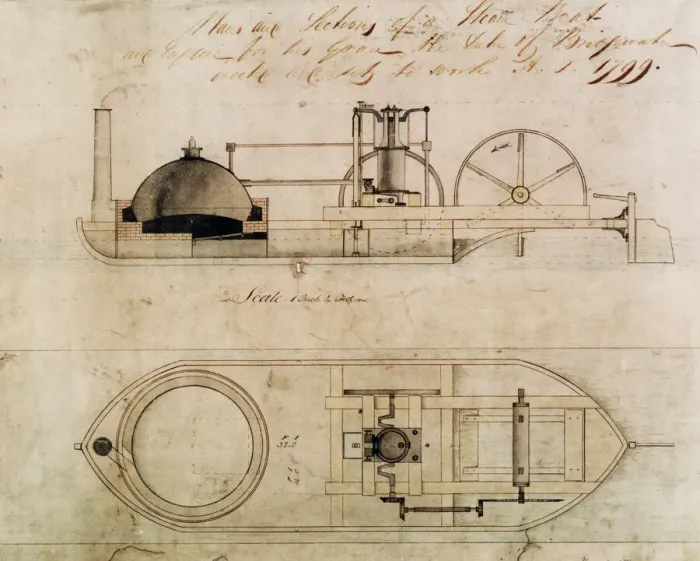 Framed Print : Bridgewater Canal Boat Diagram Print, 1799
