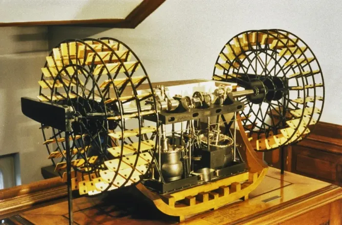 Framed Print : HMS Sphinx Print: Oscillating Jet Condensing Paddle Wheel Machinery
